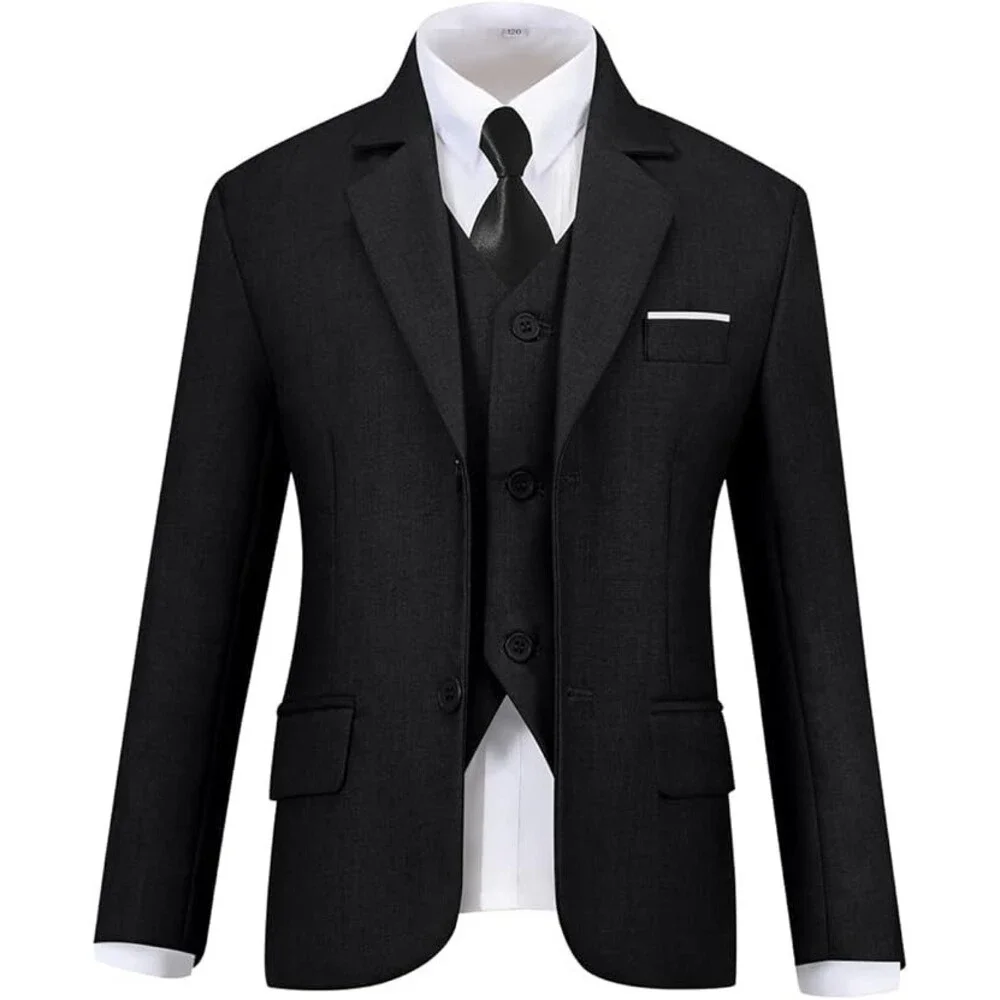 YUANLU Boys' Formal 3 Pc Suit Slim Fit Tuxedo Suits Kids Ring Bearer Outfit 12Y